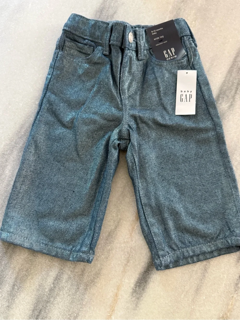 Baby GAP Girls flare leg Shimmer denim jeans size 6-12months Cotton NWT